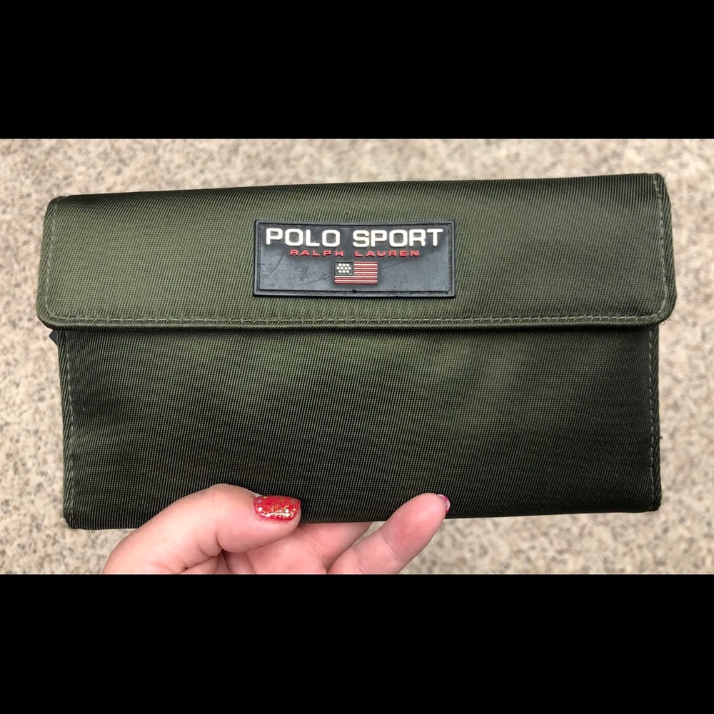 Olive Green Polo Ralph Lauren wallet check book